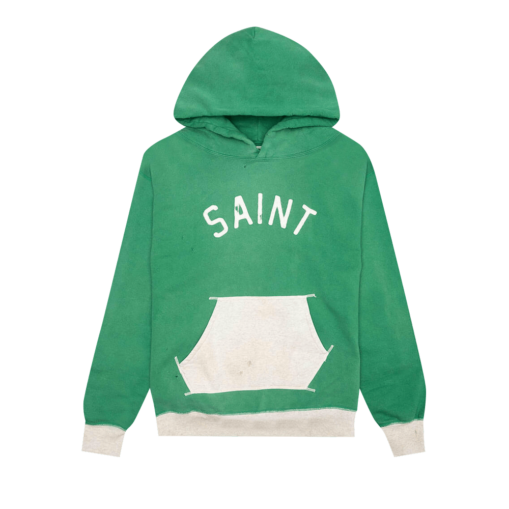 Buy SAINT Mxxxxxx Felt Hoodie 'Green/Grey' - SM S22 0000 041 GREE