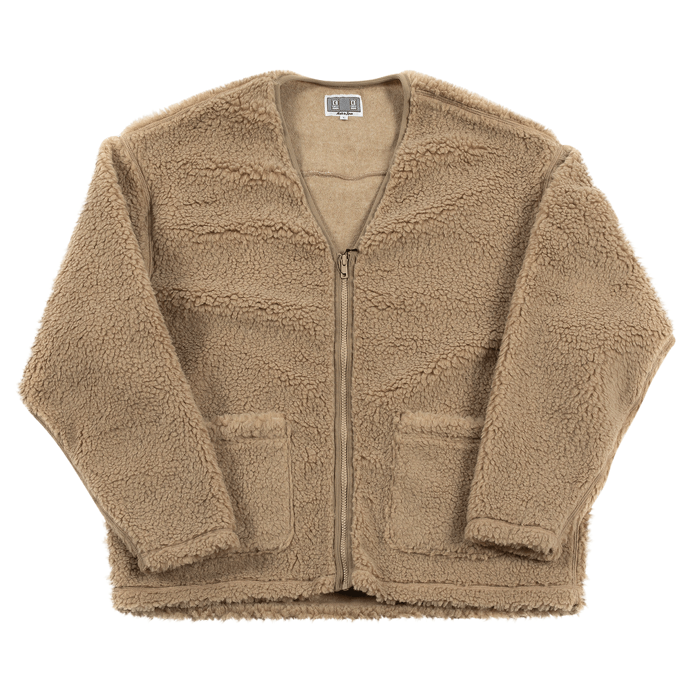 Buy Cav Empt Boa Fleece Zip Up Cardigan 'Beige' - CES21CS22 BEIG