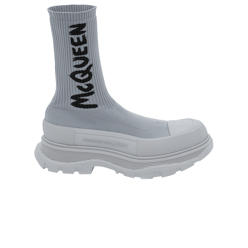 Alexander Mcqueen Tread Slick Boot Graffiti - Grey