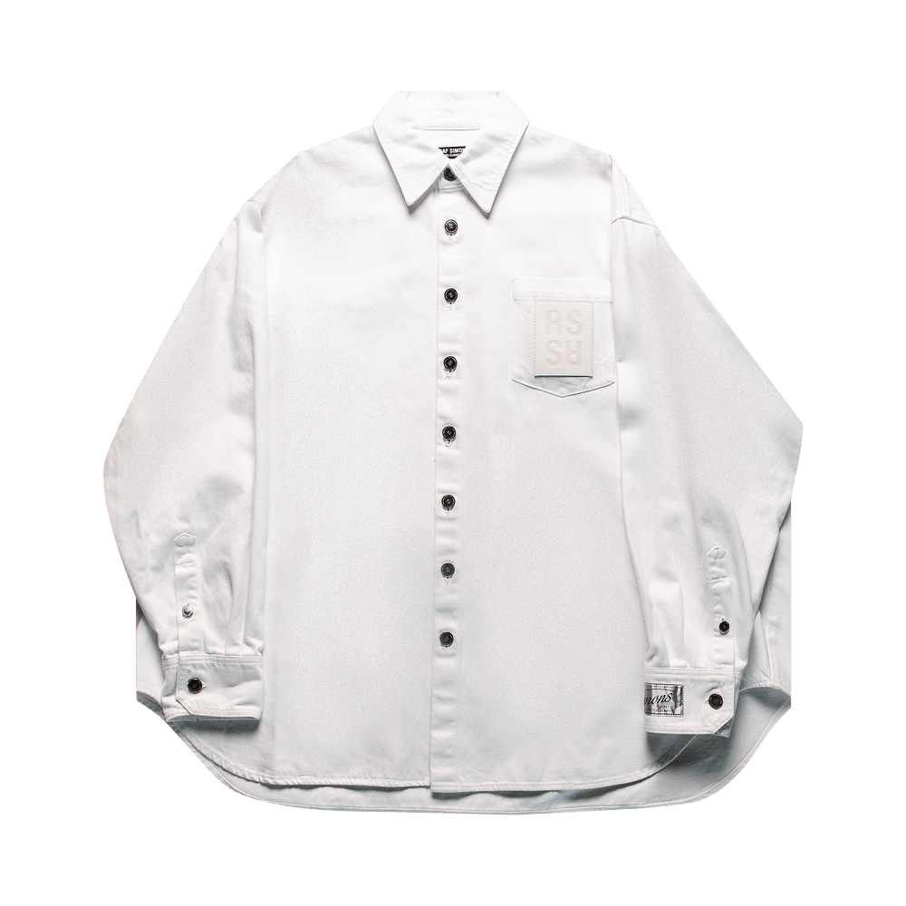 Tシャツ・カットソー RAF SIMONS SS23 White denim shirt (231M242 0010) Raf Simons White Denim Logo Patch Shirt Raf Simons