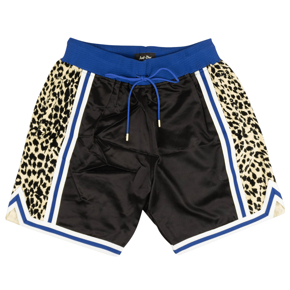 Buy Just Don Drawstring Basketball Shorts 'Black/Leopard' - 4925