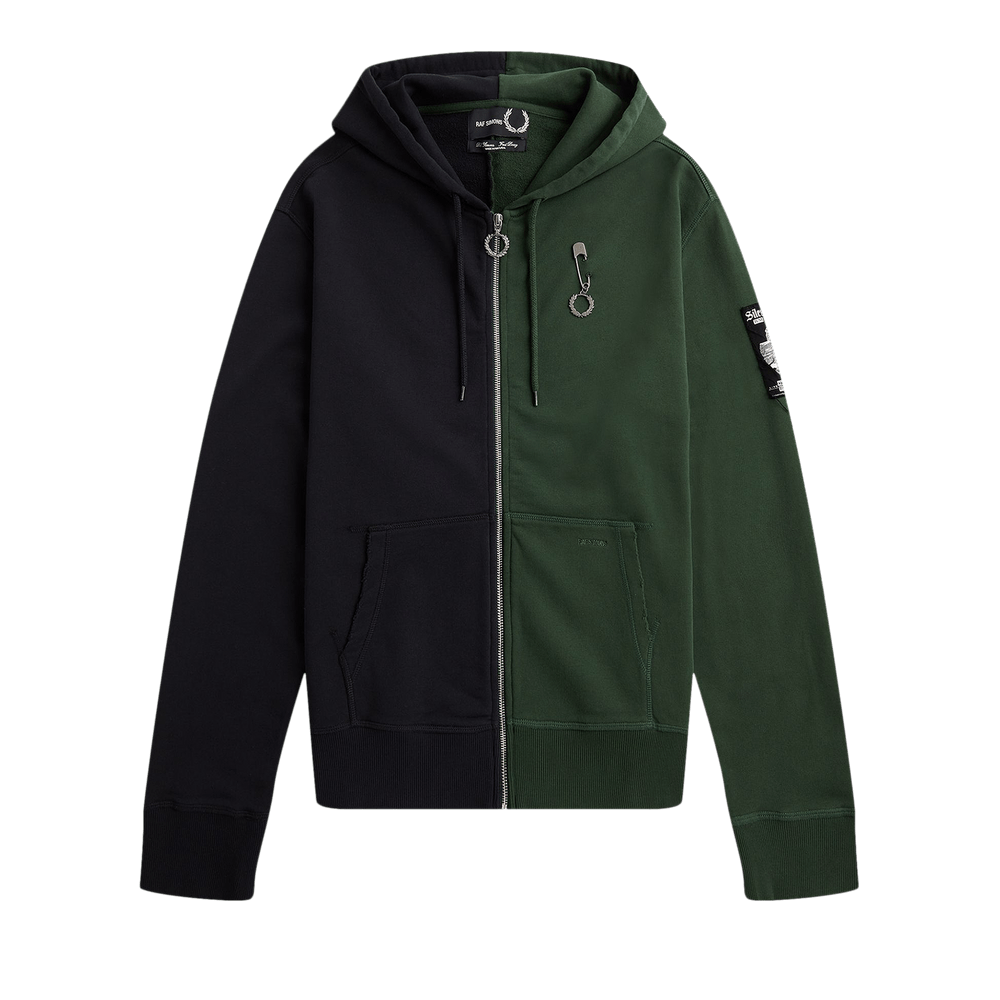 Buy Fred Perry x Raf Simons Destroyed Zip Though Zip Hoody 'Fir