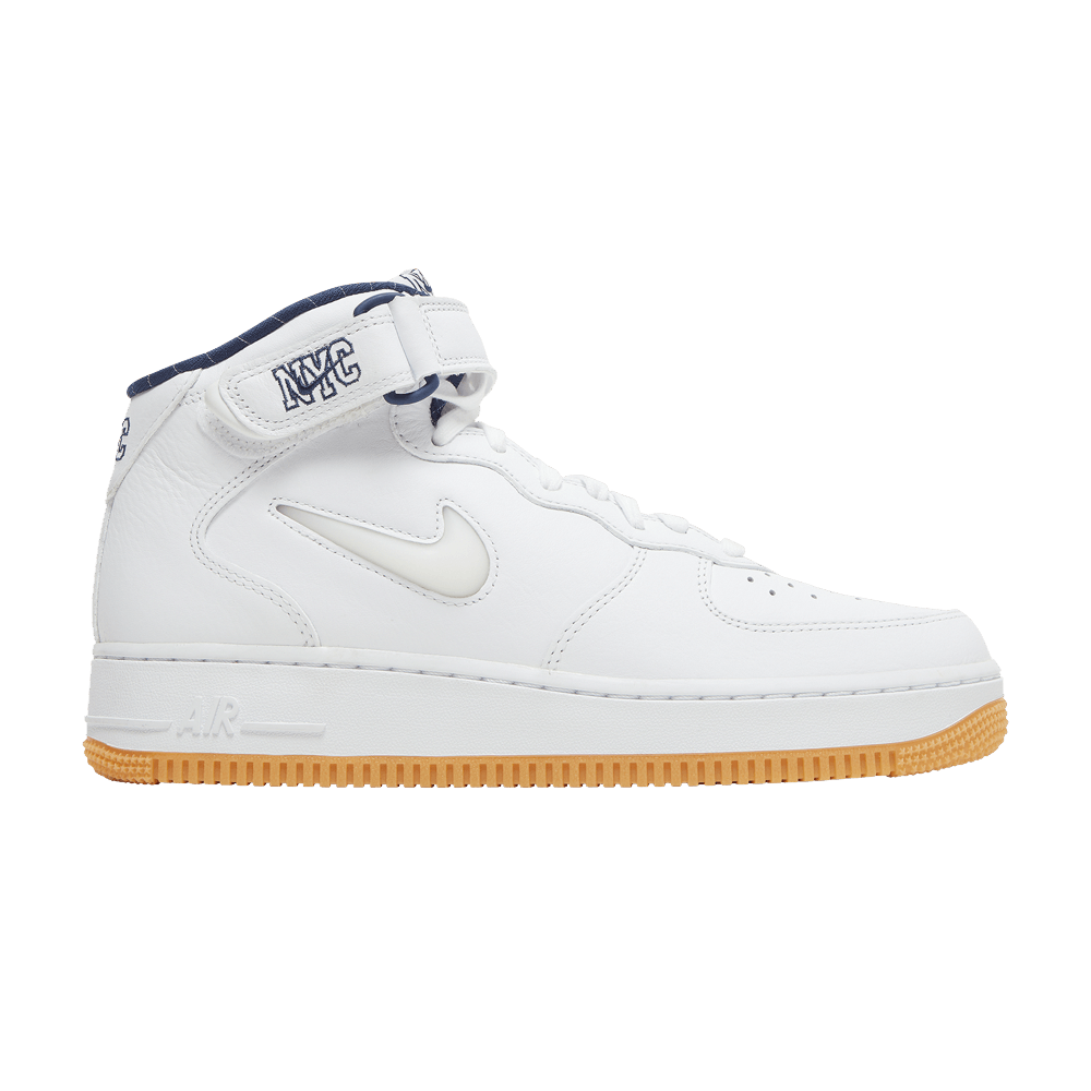 Nike Air Force 1 Mid Jewel QS NYC Yankees Mens Shoes White Sneakers