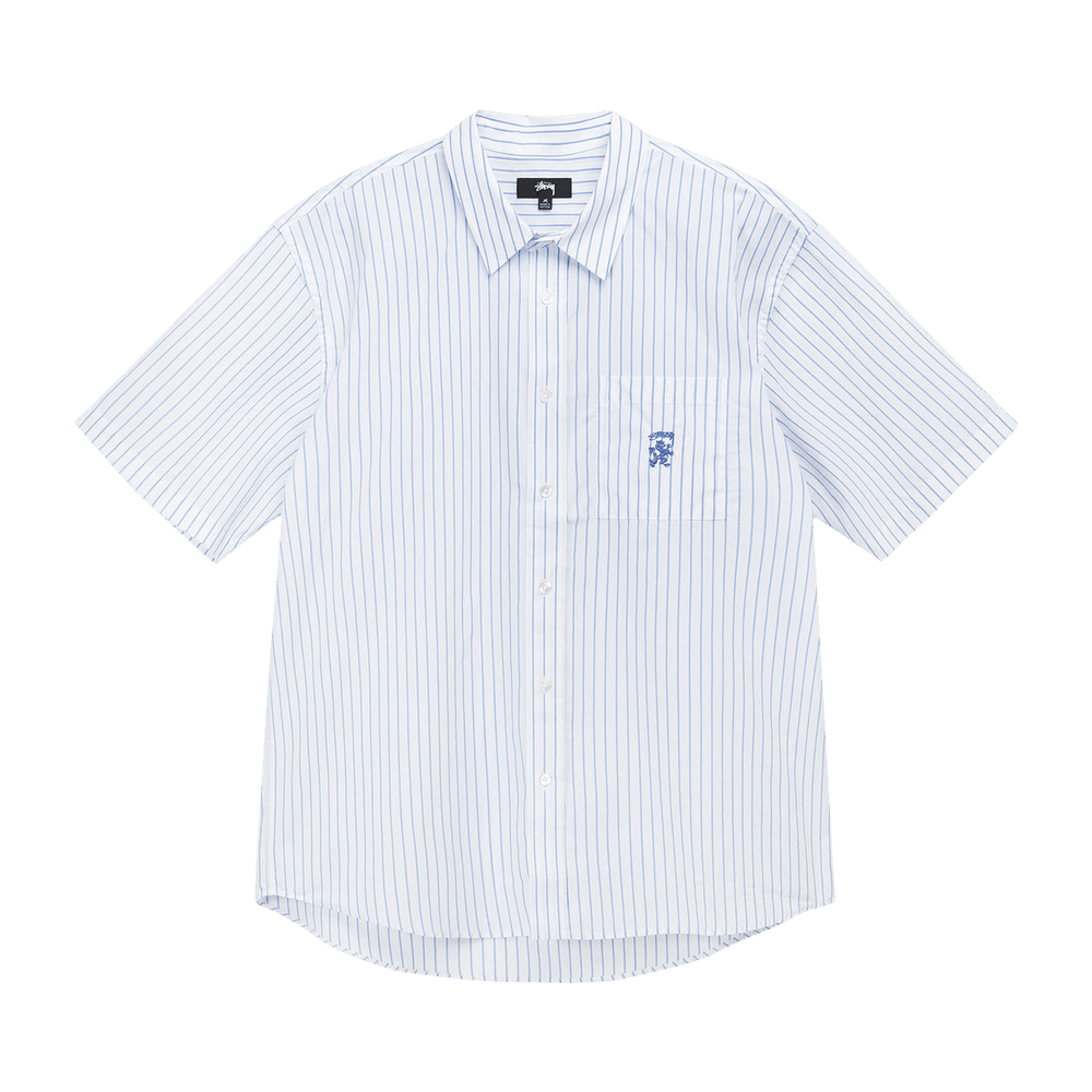 Buy Stussy Boxy Striped Shirt 'Blue' - 1110231 BLUE | GOAT