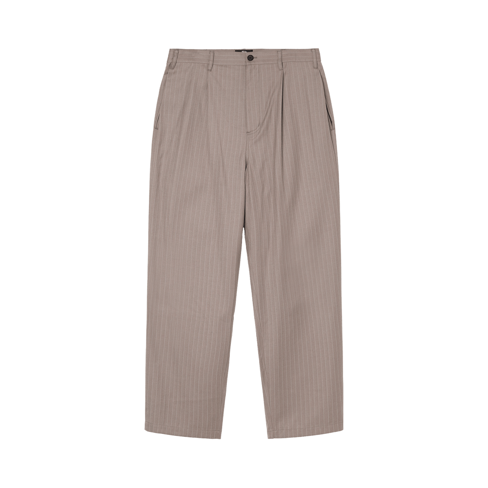 Buy Stussy Striped Volume Pleated Trouser 'Light Brown