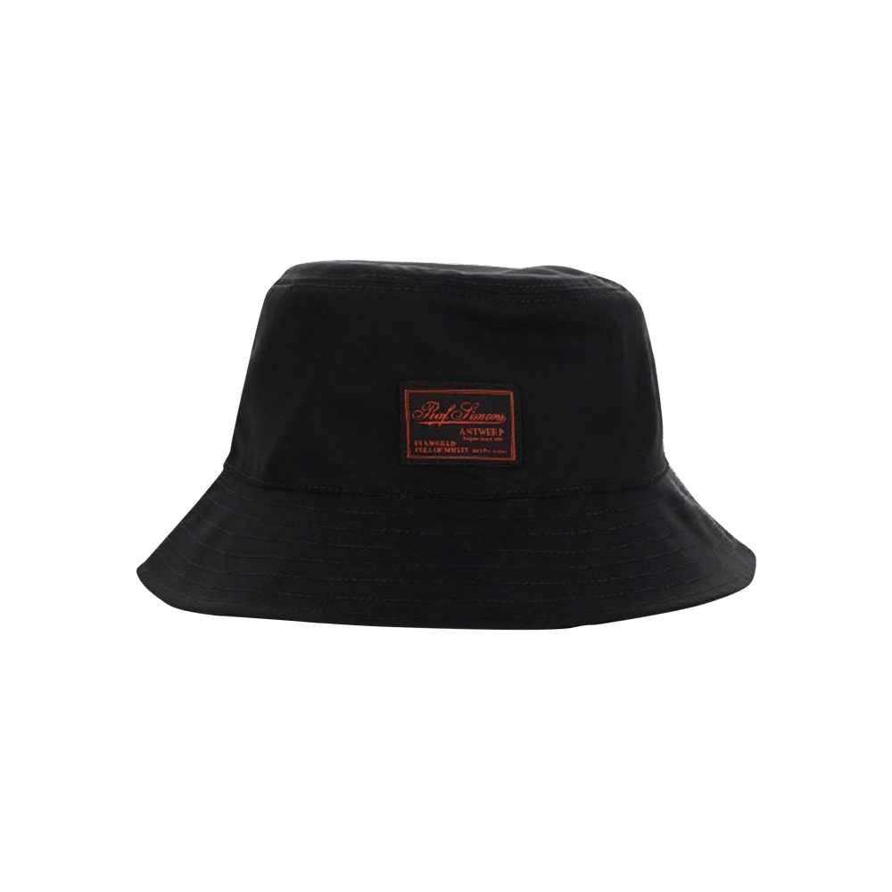 Buy Raf Simons Reversible Bucket Hat With Woven Label 'Black