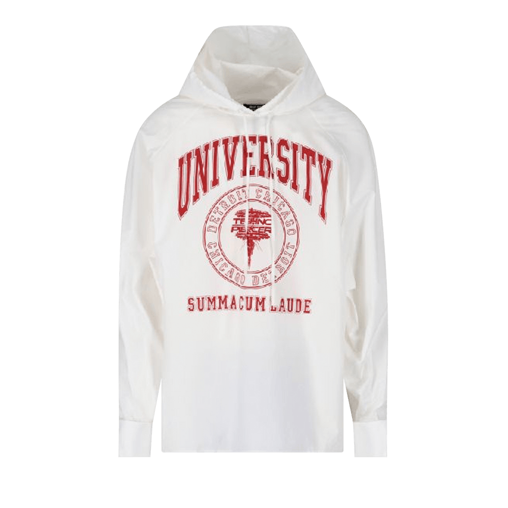 RAF SIMONS UNIVERSITY フーディシャツ S ホワイト Raf Simons Shirting Fabric UNIVERSITY Sweatshirt with Print