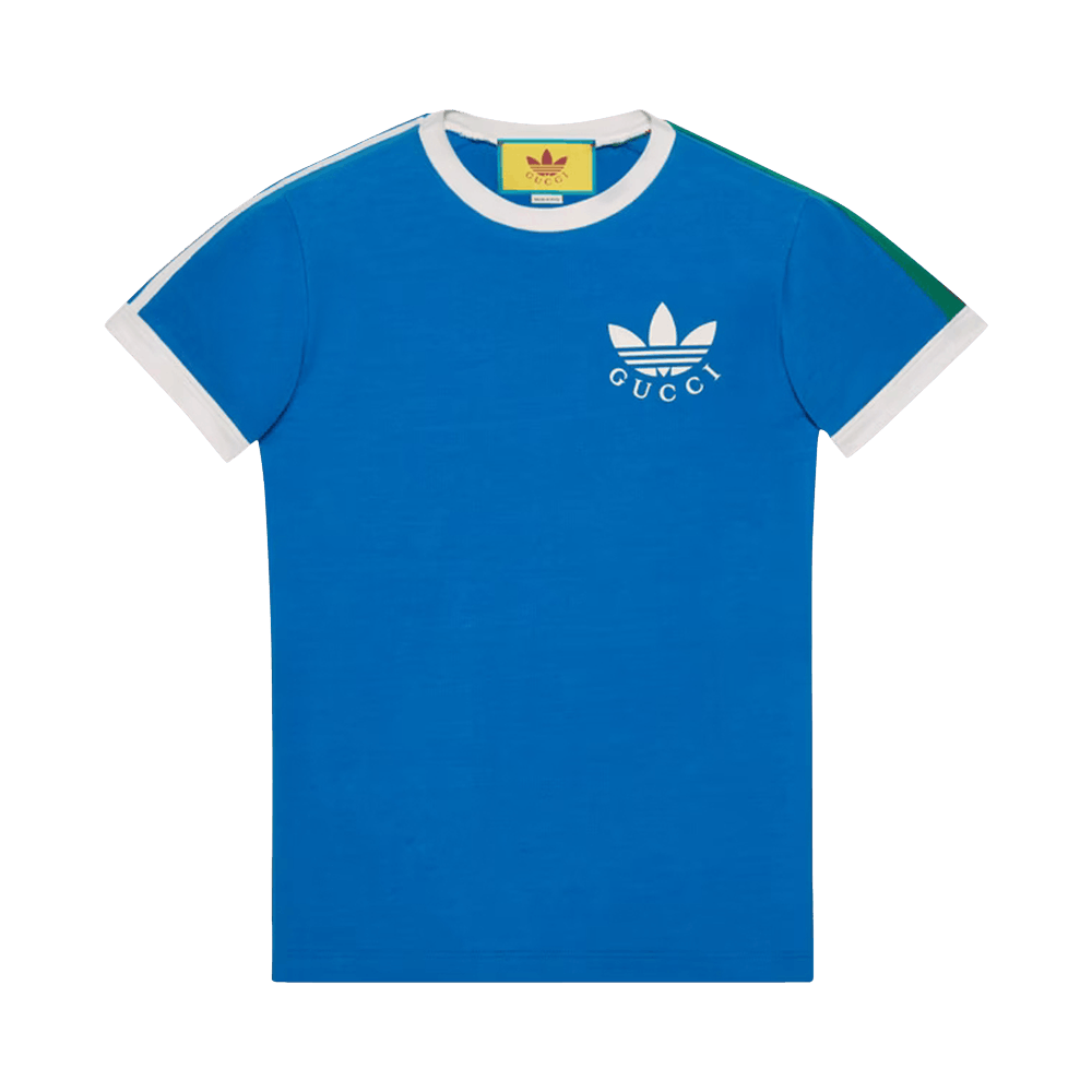 Buy adidas x Gucci Trefoil Print T-Shirt 'Blue' - 691637 XJEKL 