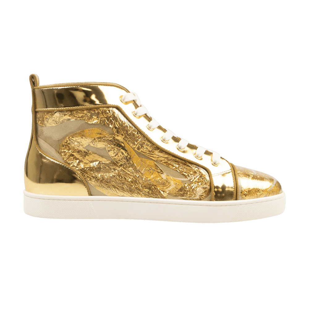 Christian Louboutin Gold PVC and Leather Spiked Orlato Low Top Sneakers  38.5 at 1stDibs  gold louboutin sneakers, christian louboutin gold sneakers,  gold christian louboutin sneakers