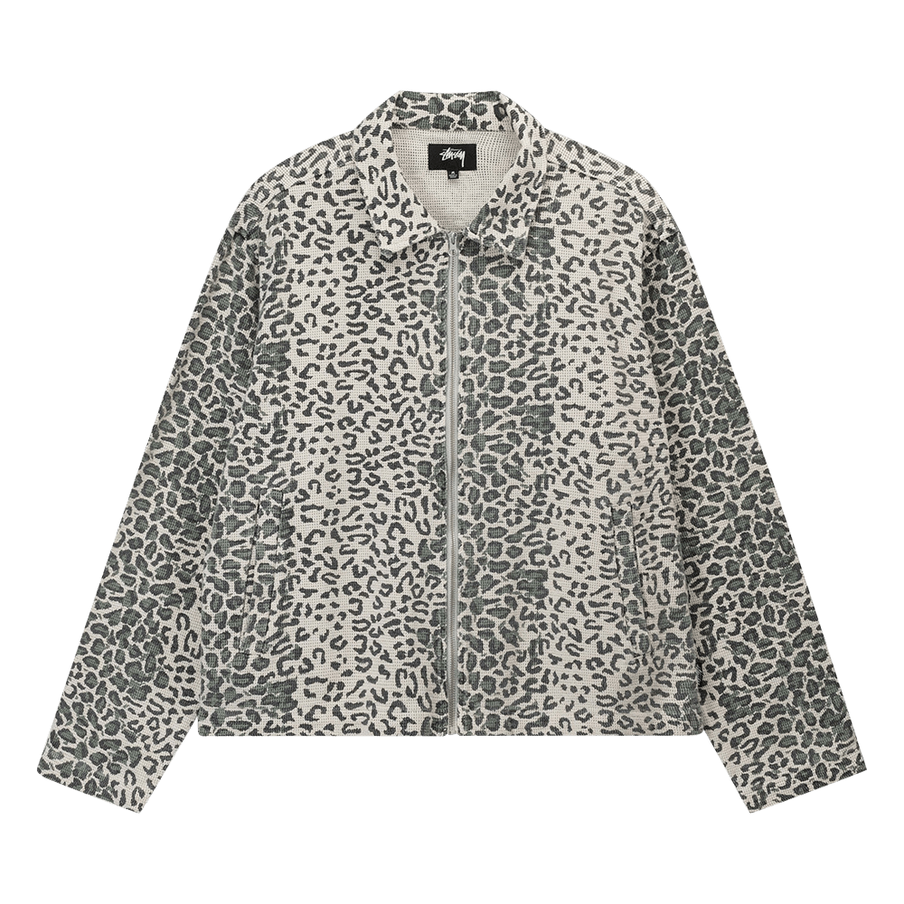 Buy Stussy Leopard Mesh Zip Jacket 'Bone' - 115646 BONE | GOAT