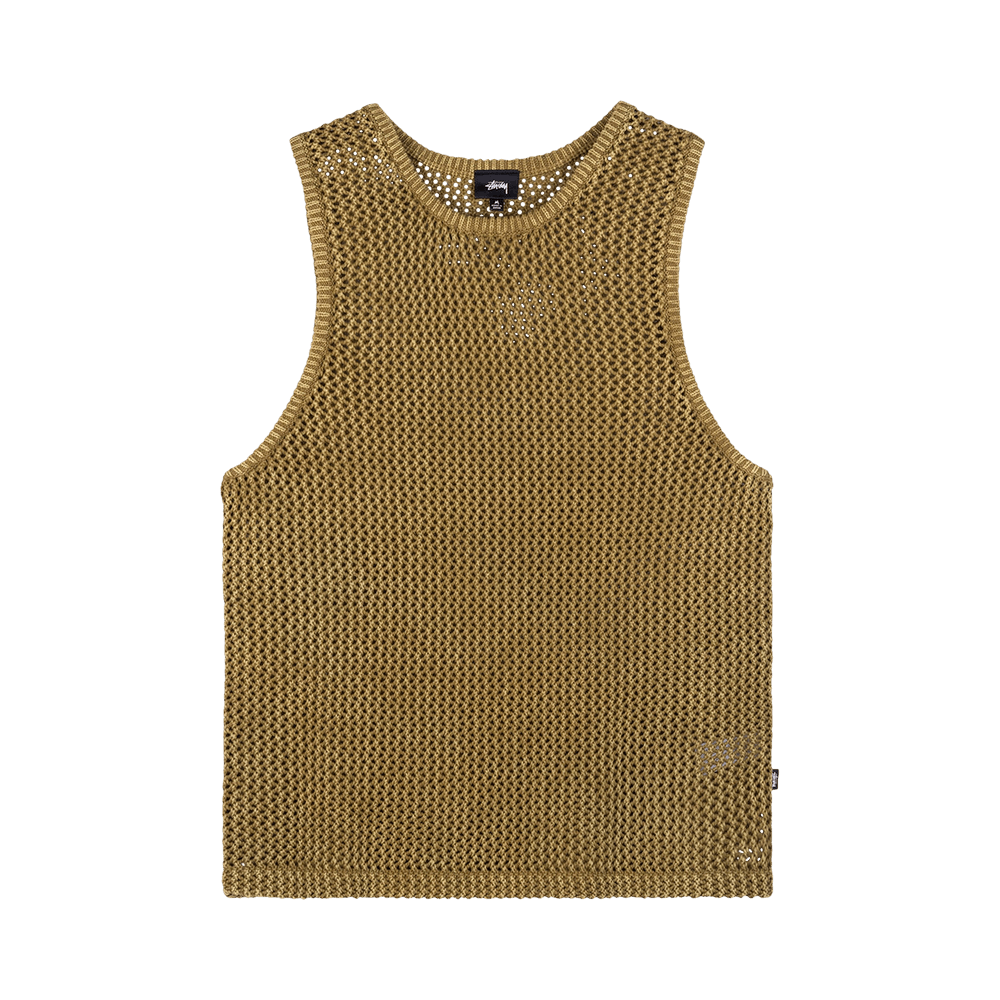 Buy Stussy O'Dyed Mesh Tank 'Khaki' - 117126 KHAK | GOAT