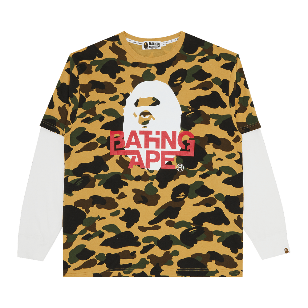 Buy BAPE 1st Camo Relaxed Fit Layered Long-Sleeve Tee 'Yellow