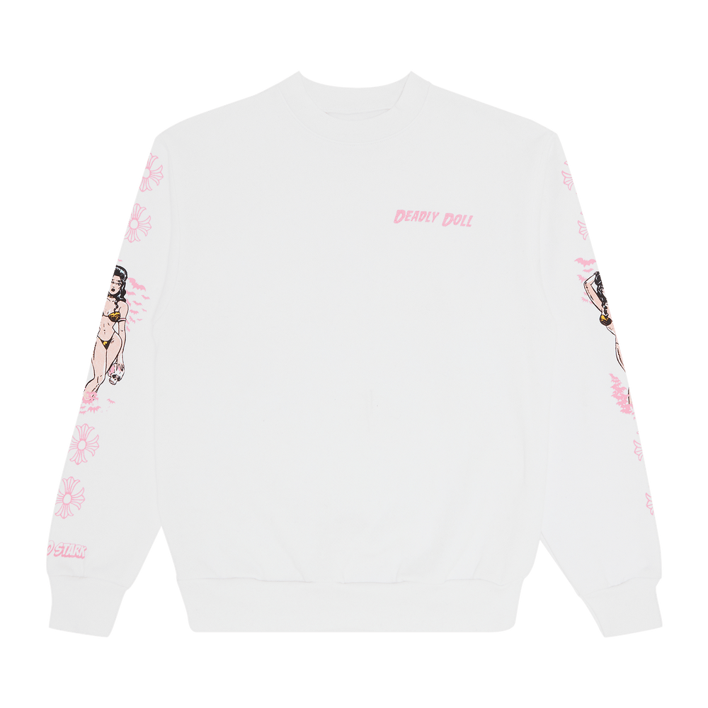 Chrome Hearts x Deadly Doll Crewneck 'White/Pink' | GOAT