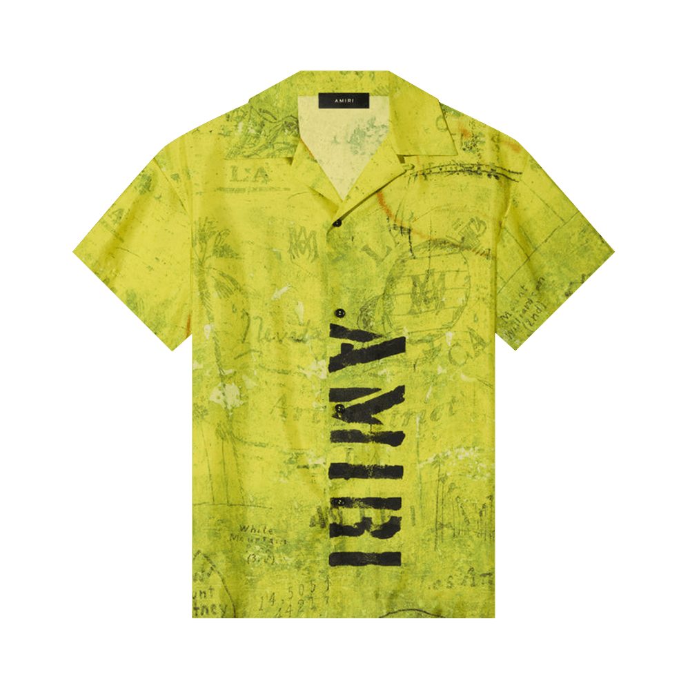 Buy Amiri Army Stencil Camp Shirt 'Lime' - PF22MSS011 360
