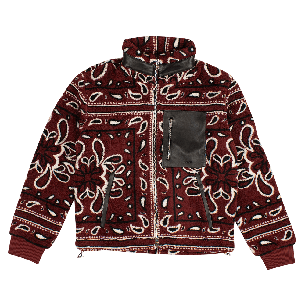 Amiri Printed Bandana Polar Fleece Jacket 'Red/Black'