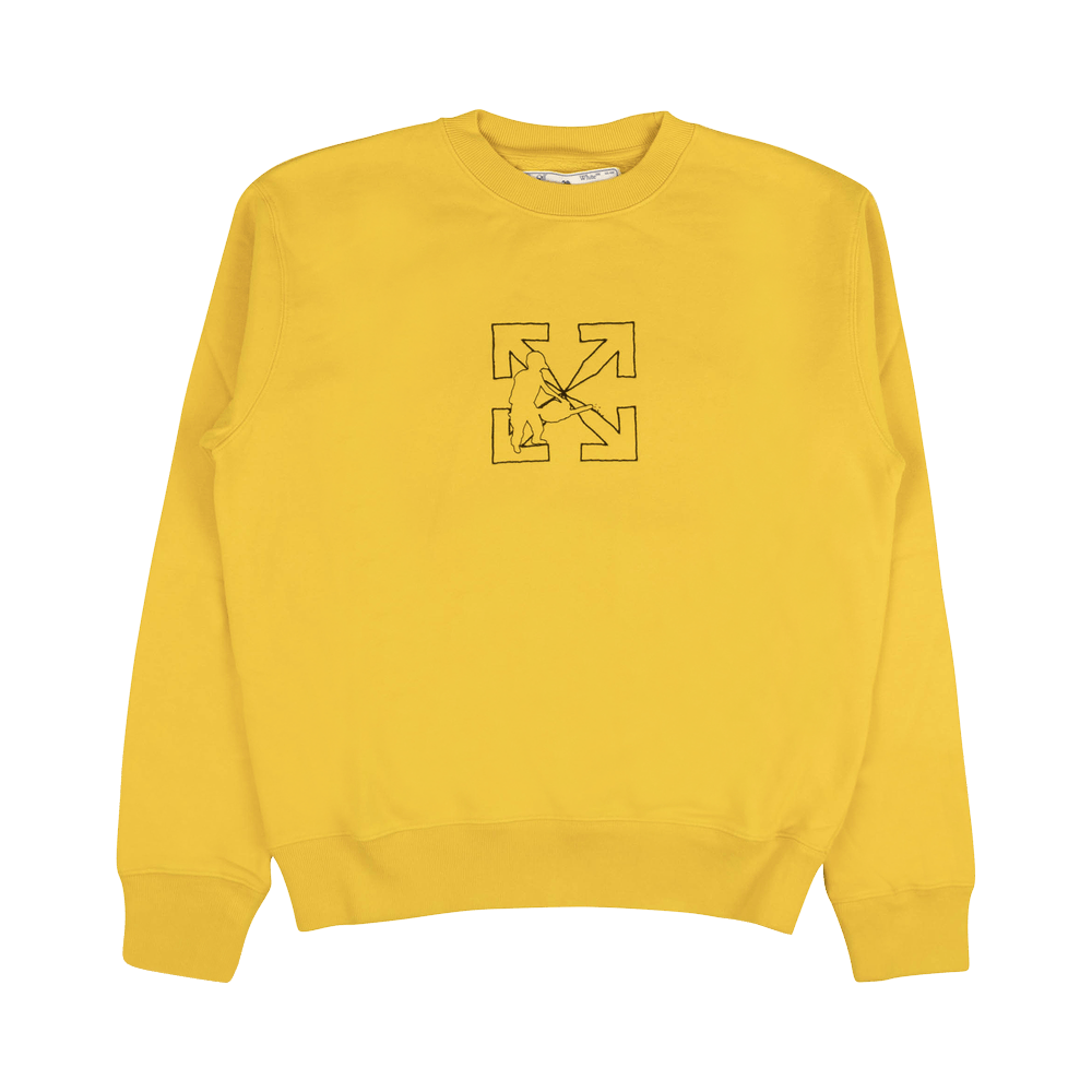 Buy Off-White Workers Slim Crewneck 'Yellow' - OMBA025E20FLE0021810 | GOAT
