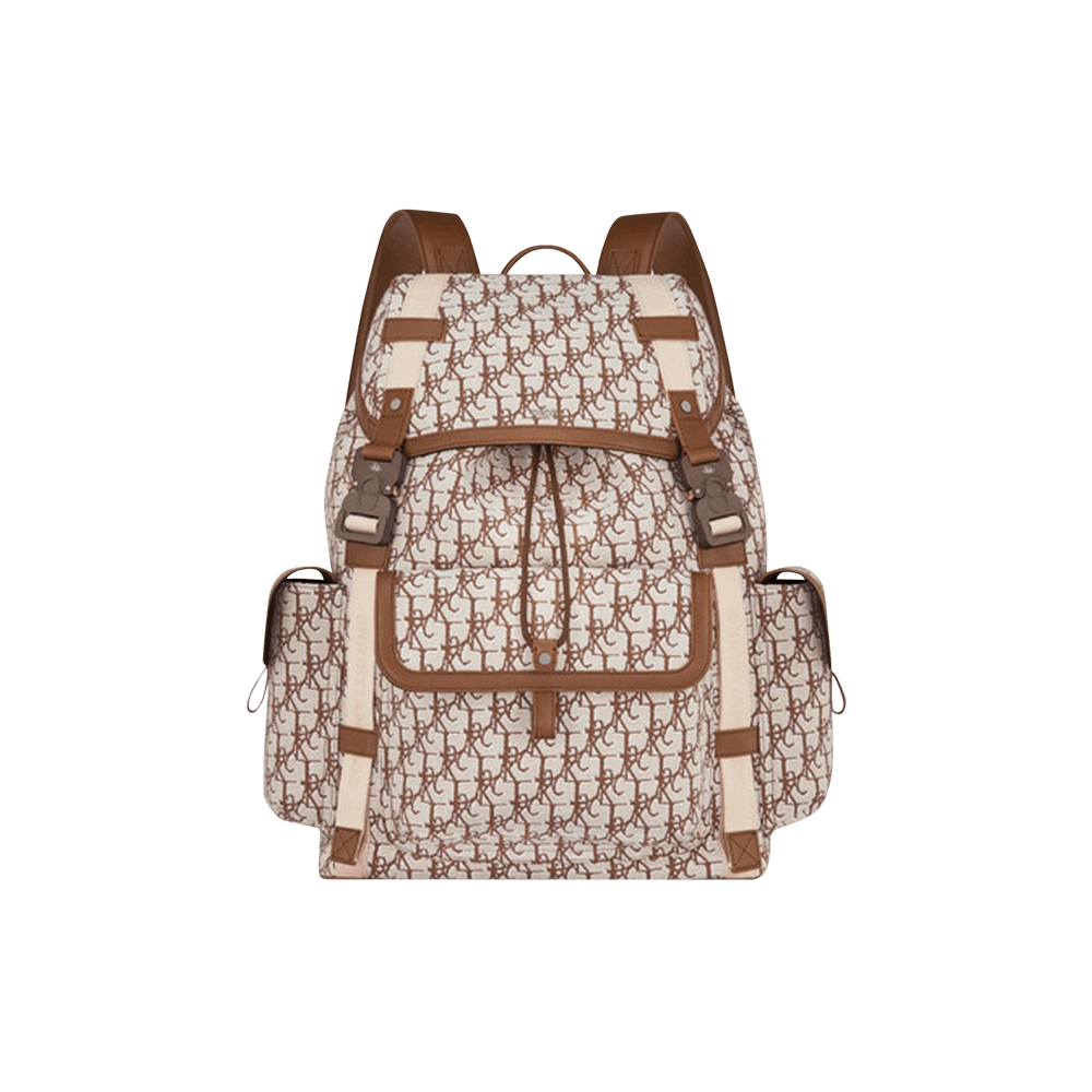 Dior x Cactus Jack Oblique Jacquard Hit The Road Backpack 'Coffee 