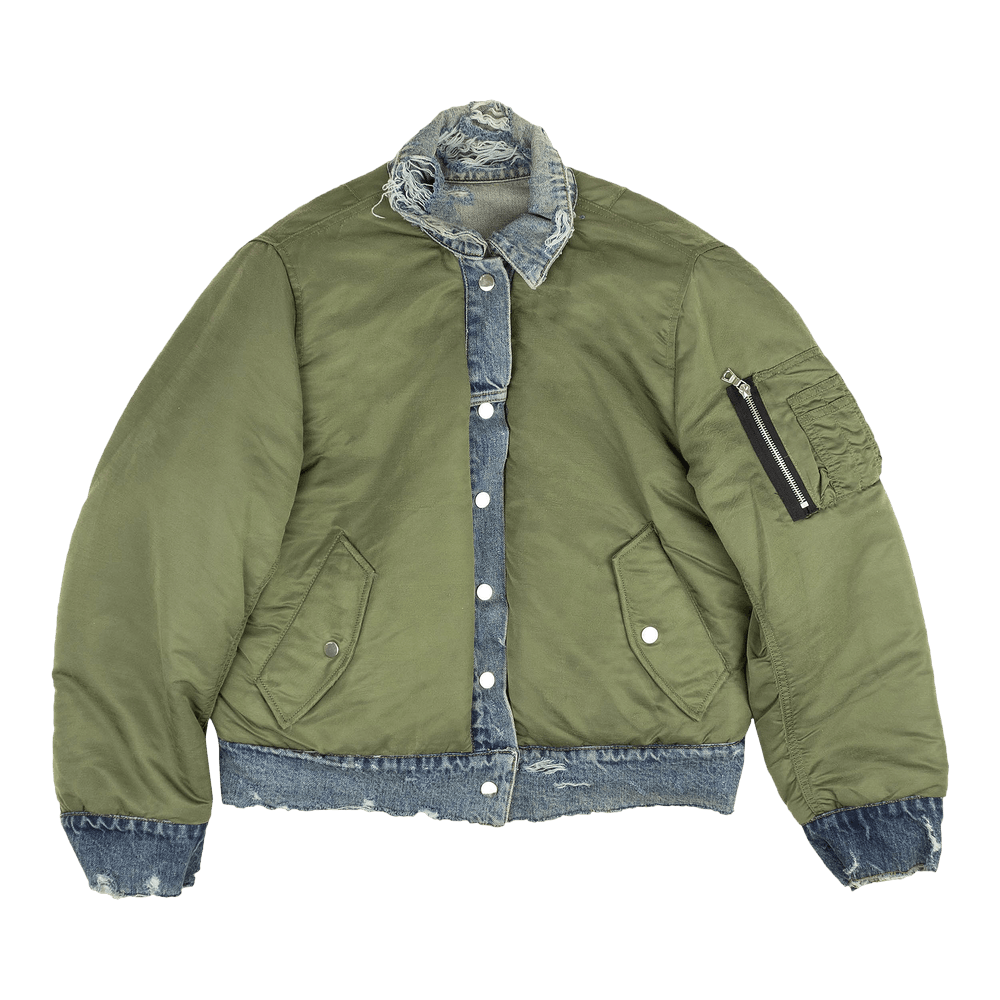 Buy Amiri Reverse Trucker Denim Bomber Jacket Blue WORTB NYLINO BLUE GOAT