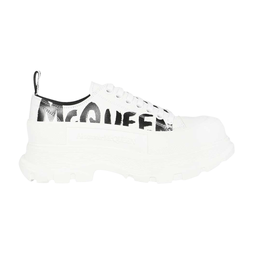 ★Alexander McQUEEN★Graffiti Tread Slick Sneakers White 711 Alexander McQueen Tread Slick Low Lace Up Graffiti White
