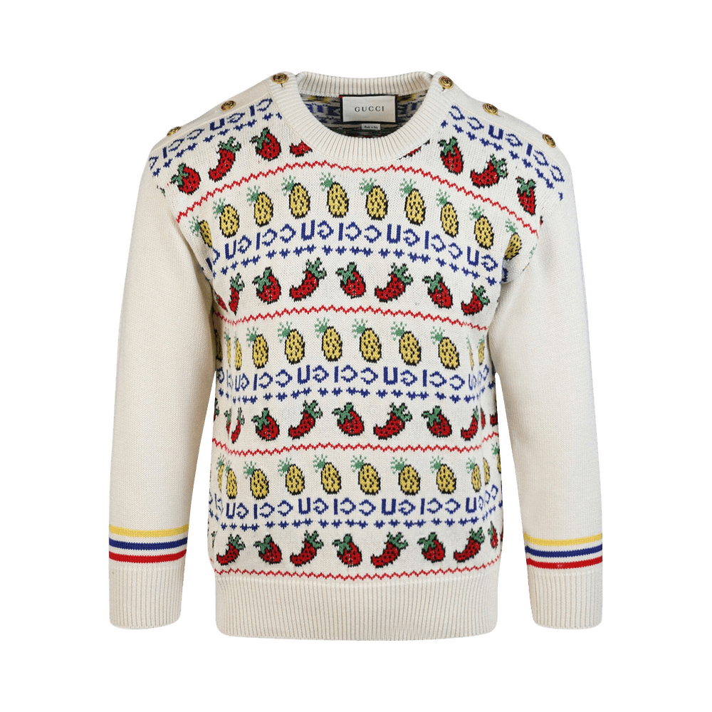 Buy Gucci Fruit Intarsia Sweater 'White' - 574216 XKASB 9376 | GOAT