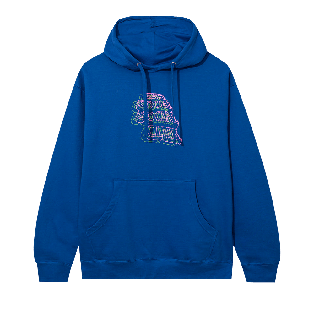 Buy Anti Social Social Club Neon Lights And A Lot Of Rain Hoodie Blue 0657 1SS220106NLAA BLUE GOAT