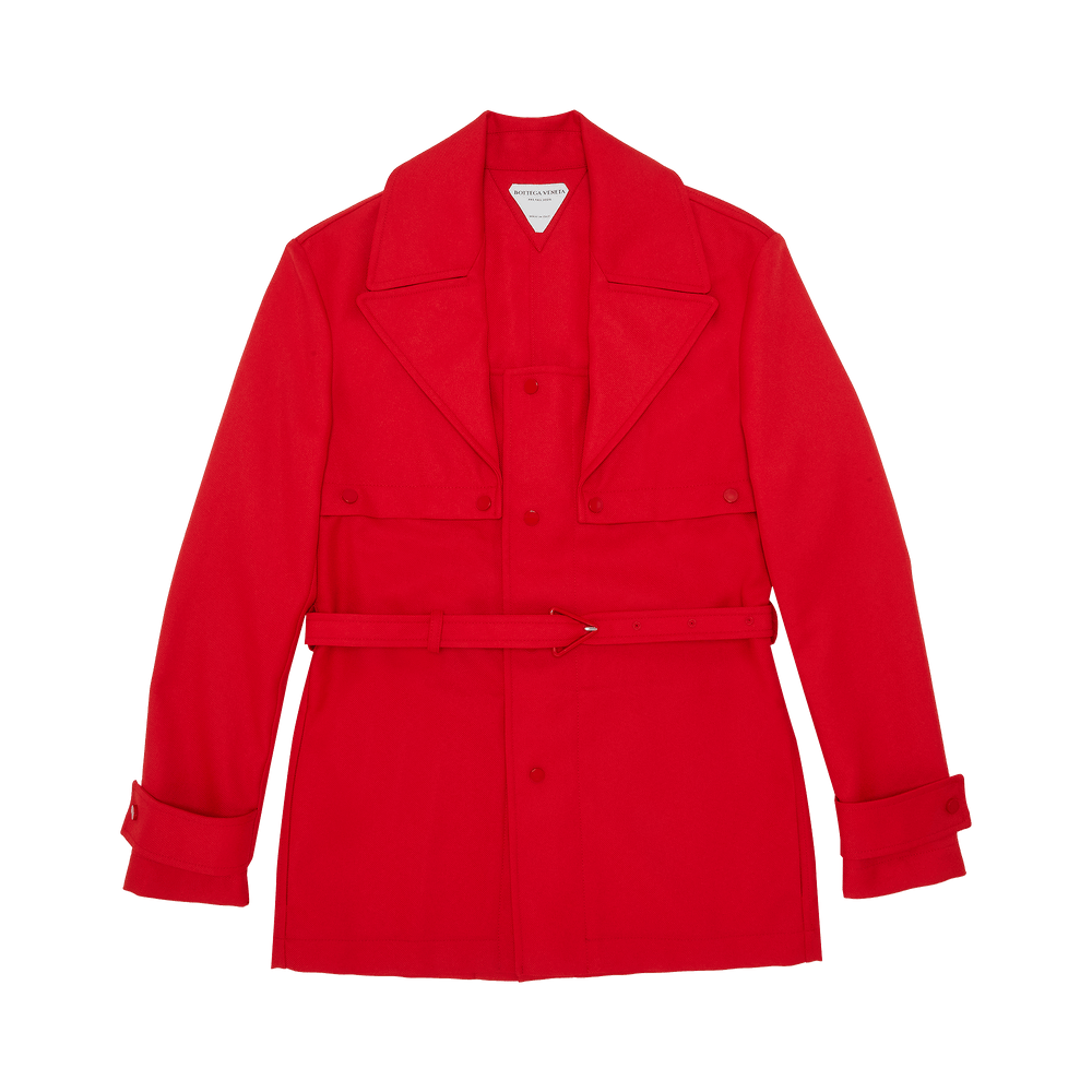 Buy Bottega Veneta Belted Twill Jacket 'Red' - 626957 VKKJ0