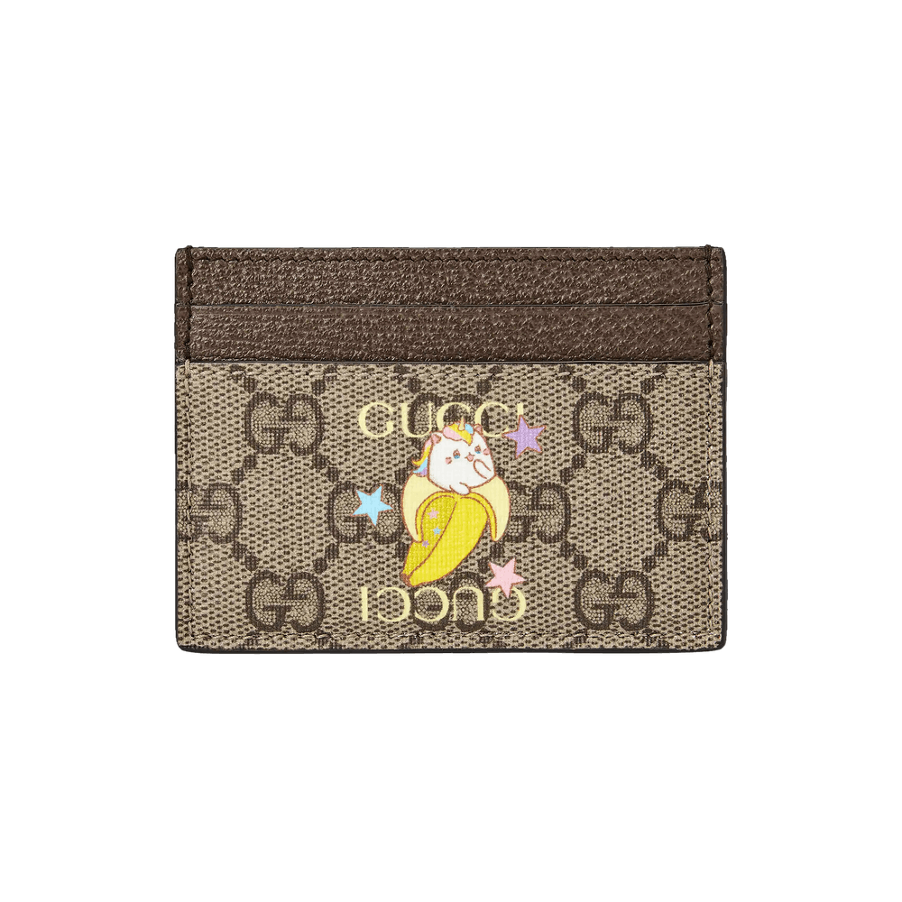Gucci Rainbow And Stars Bananya Print Card Case 'Beige And Ebony ...