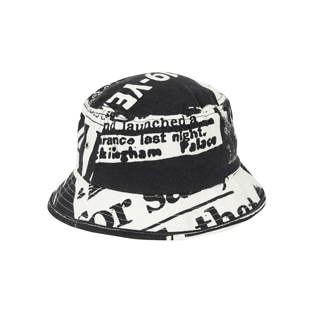 Buy Palace Tabloid Denim Bucket Hat 'Black' - P23H137 | GOAT CA