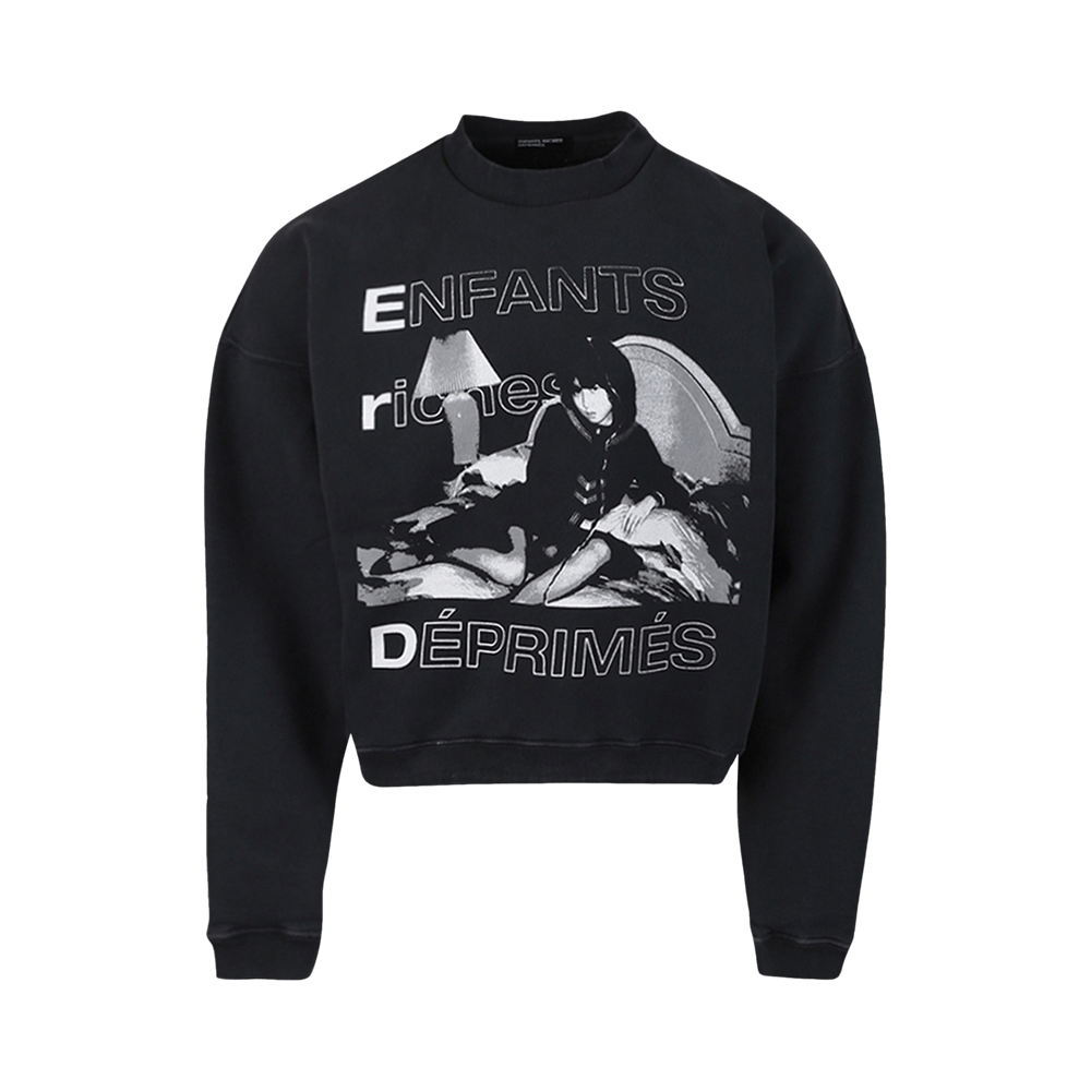 Buy Enfants Riches Déprimés Girl Torn Crewneck 'Faded Black Buy Enfants Riches Déprimés Girl Torn Crewneck 'Faded Black