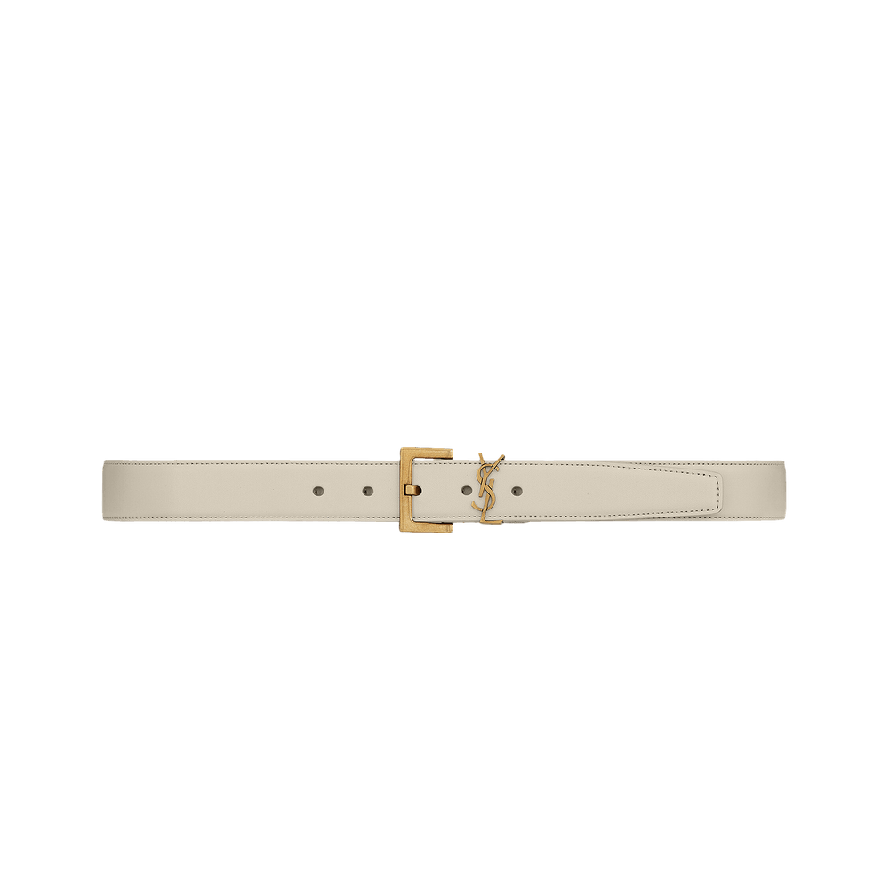 SAINT LAURENT PARIS｜BELTS (634437 BOO0W 9207) Buy Saint Laurent Monogramme Belt With Square Buckle 'Crema