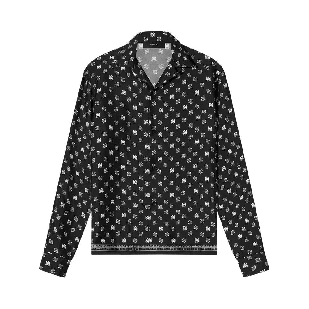 Buy Amiri MA Repeat Logo Long-Sleeve Camp Shirt 'Black