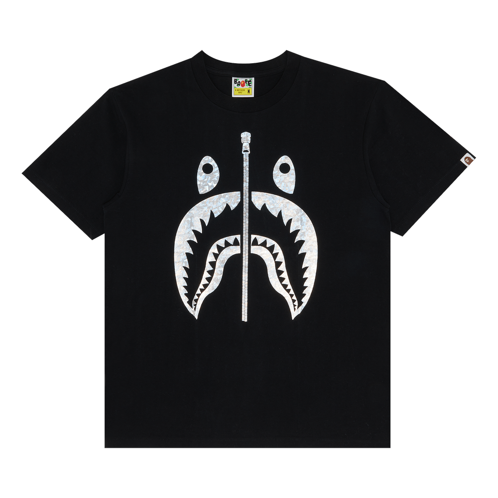 Buy BAPE Foil Shark Tee 'Black/Silver' - 0039 100000103FST
