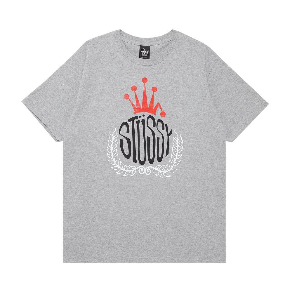 Buy Stussy Crown Wreath Tee 'Grey Heather' - 1903020 GREY | GOAT