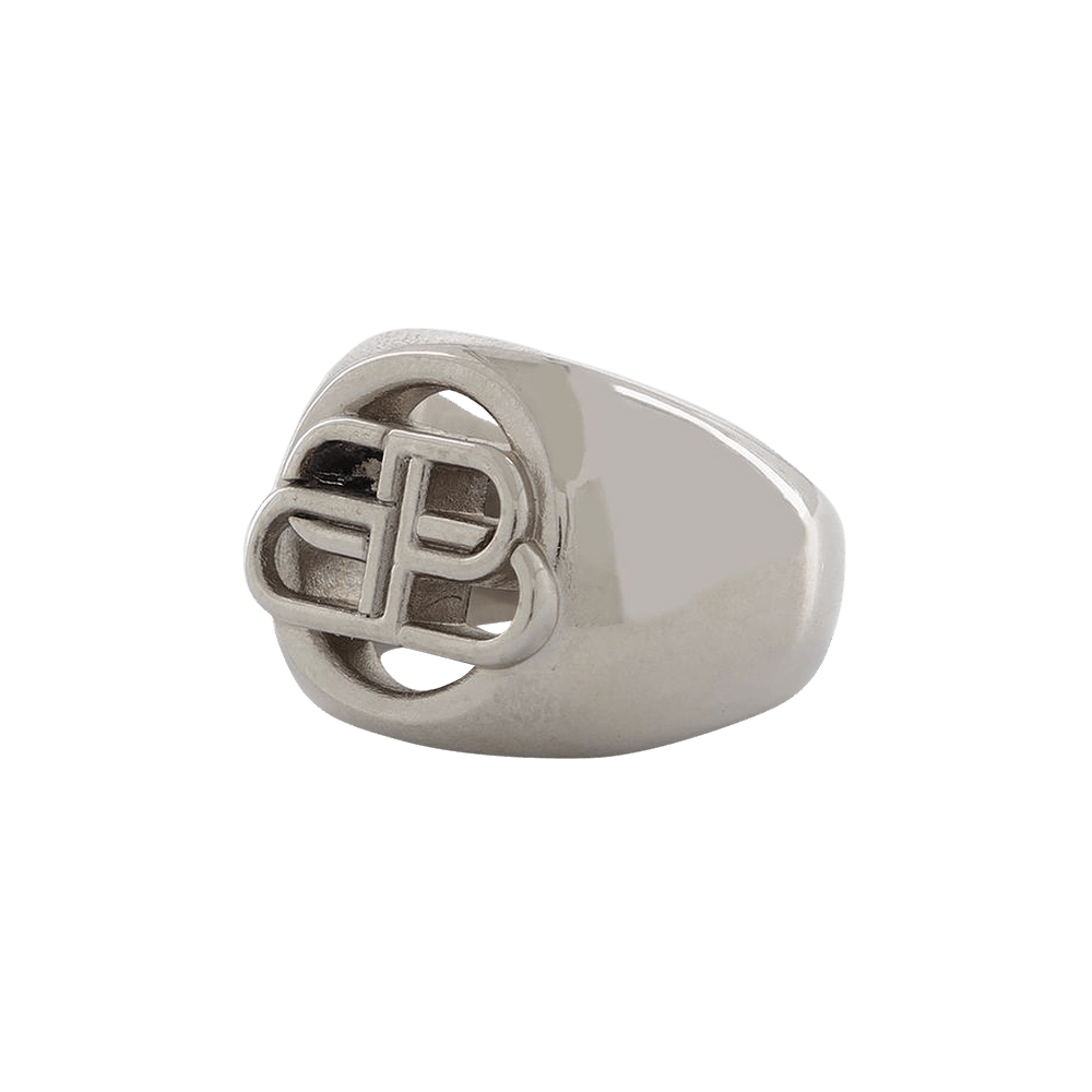 BALENCIAGA バレンシアガ Silver BB Signet Ring Buy Balenciaga BB Signet Ring 'Silver' - 674538 TZ99S 0668