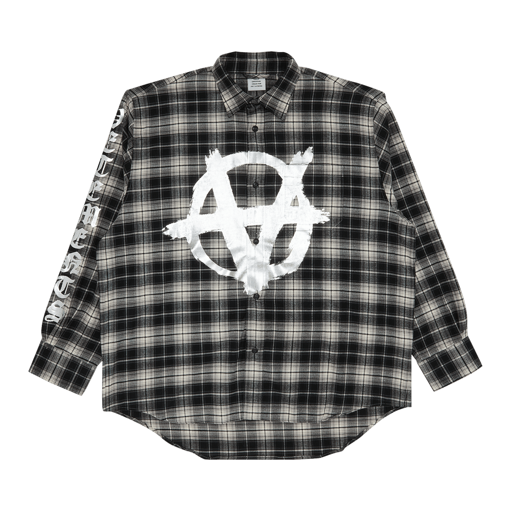 Buy Vetements Double Anarchy Logo Flannel Shirt 'Black/White Check 