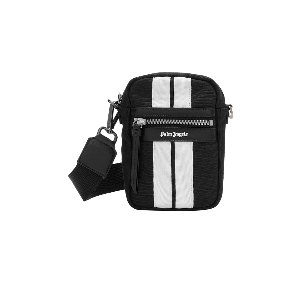 Buy Palm Angels Venice Track Cross Body Black White PMNQ004F22LEA0071001 GOAT
