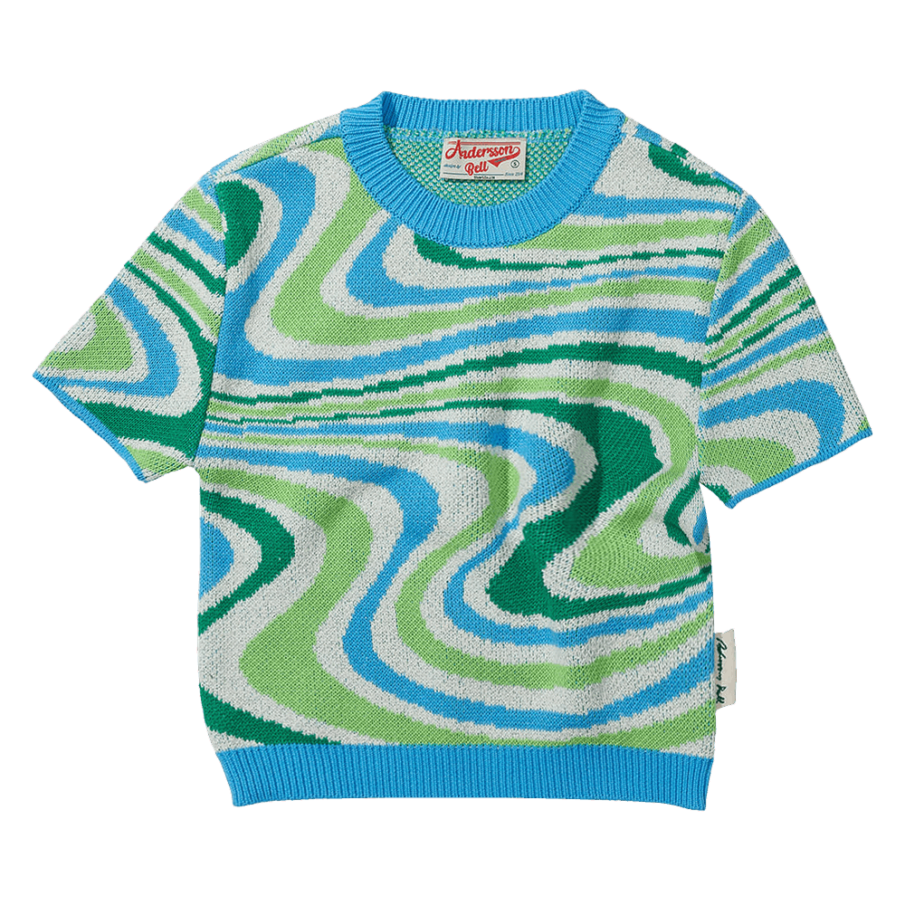 Buy Andersson Bell Della Knit Top 'Blue/Green' - ATB729W BLUE | GOAT