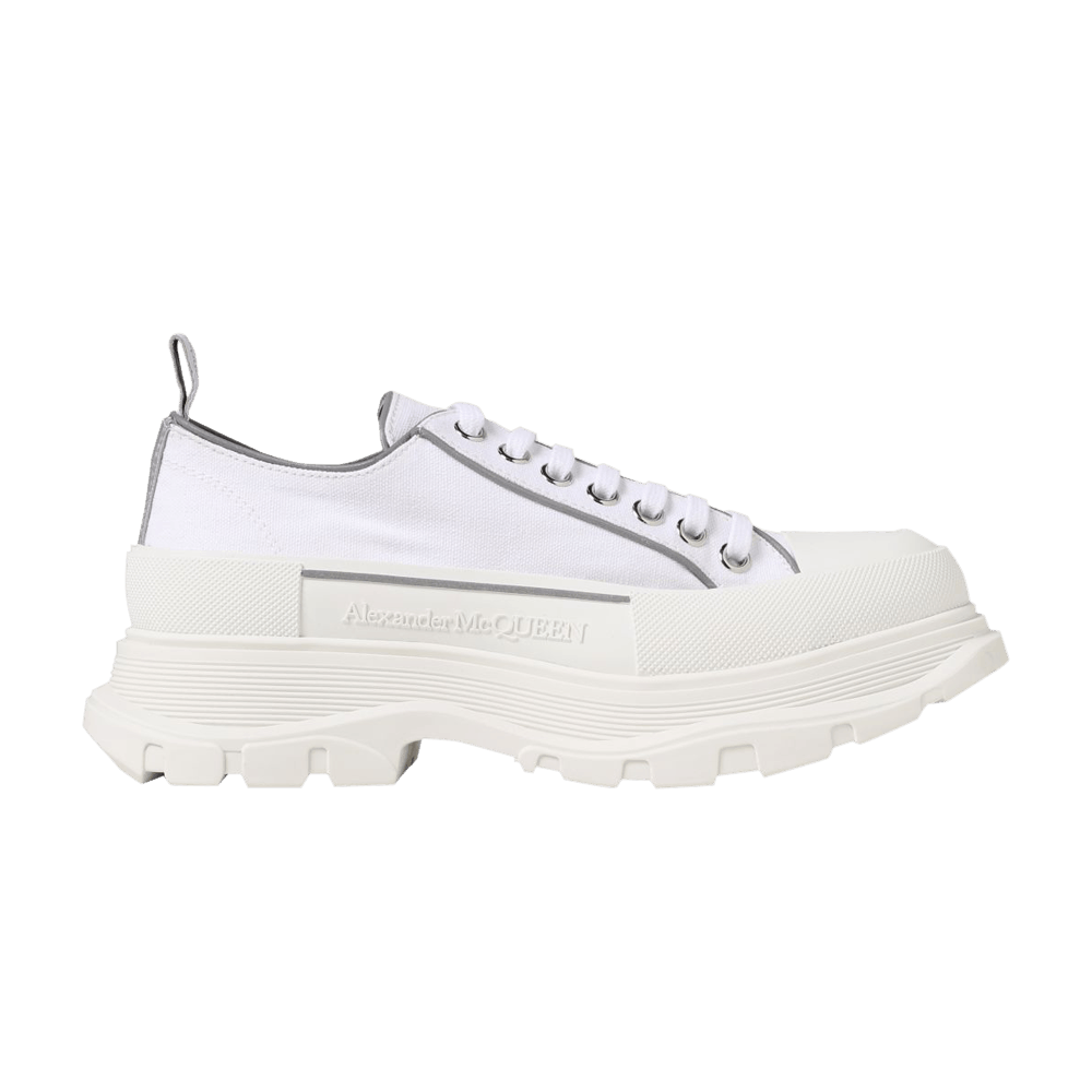 Alexander Mcqueen Tread Slick Lace Up White Silver