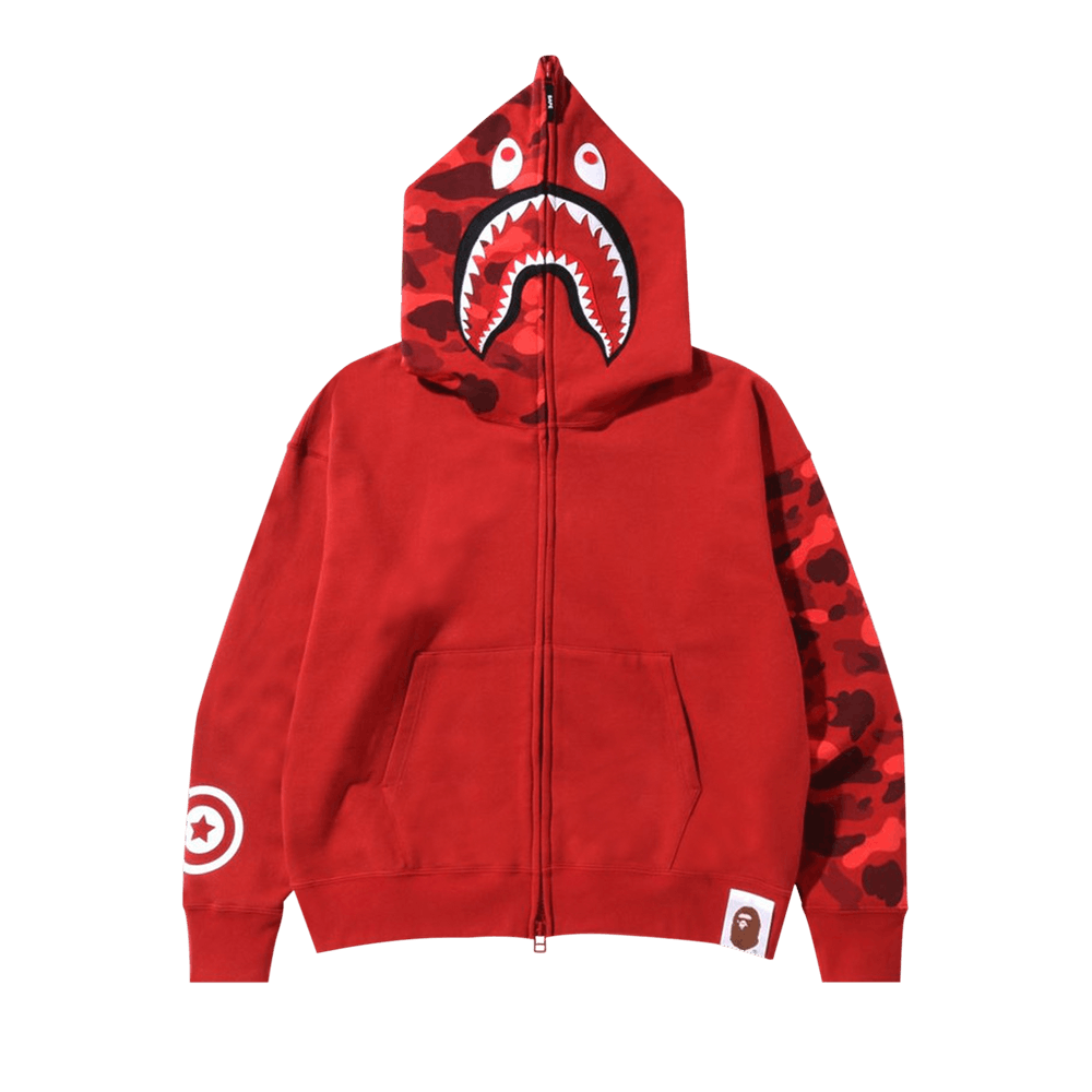 Bape half zip shark hoodie hotsell