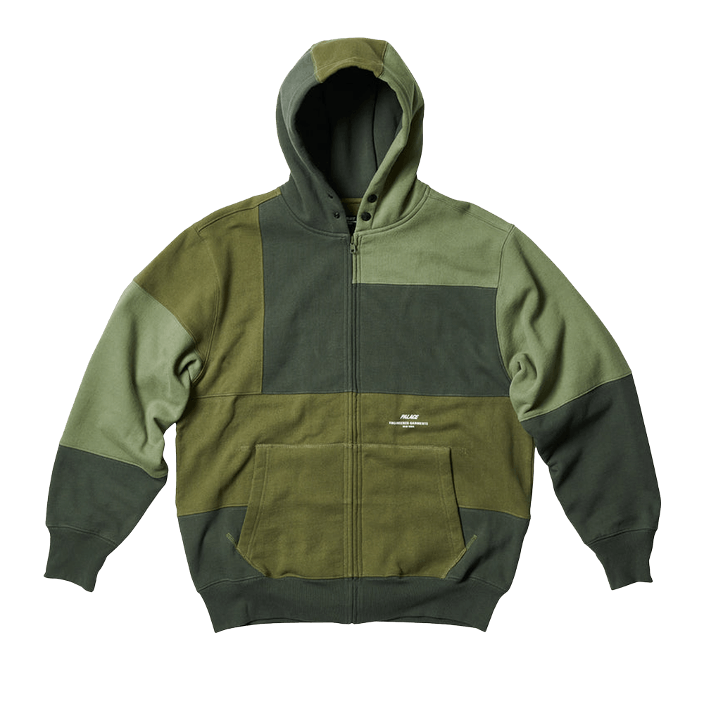 Buy Palace x Engineered Garments Heavy Patchwork Zip Hood 'Olive