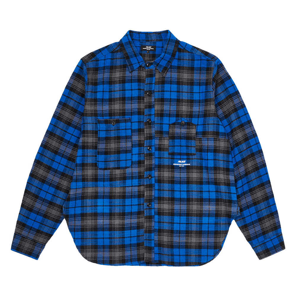 Buy Palace x Engineered Garments Panel Check Work Shirt 'Blue