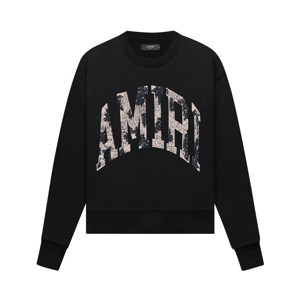 スウェット・トレーナー AMIRI Black Cotton Blend Sweatshirt Amiri Black Cotton Knit Round Neck Sweatshirt M Amiri | TLC