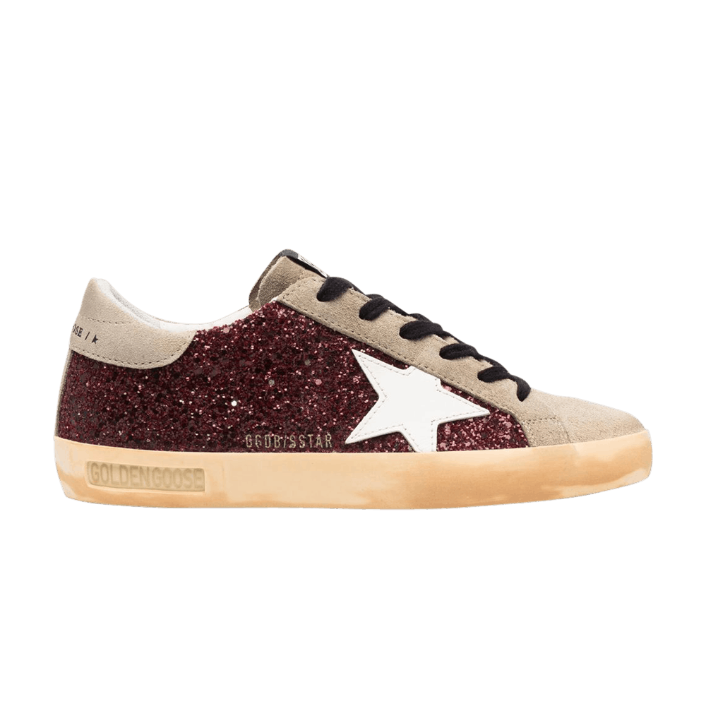 Buy Golden Goose Wmns Superstar Bordeaux Glitter GWF00101