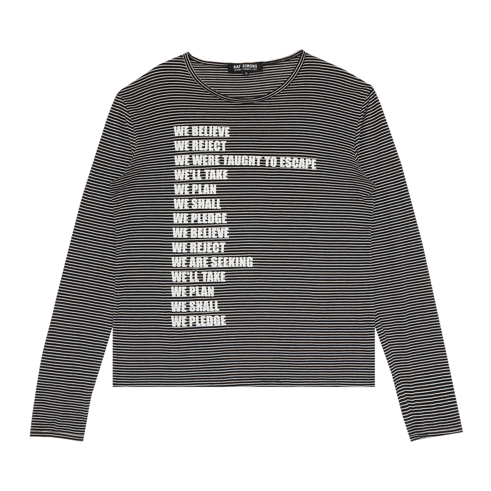 Buy Raf Simons Woe Unto Those Stretch Long-Sleeve 'Black/White