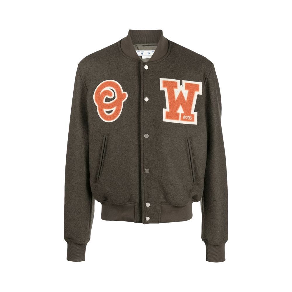 Off-White Kids OW Patch Varsity Jacket