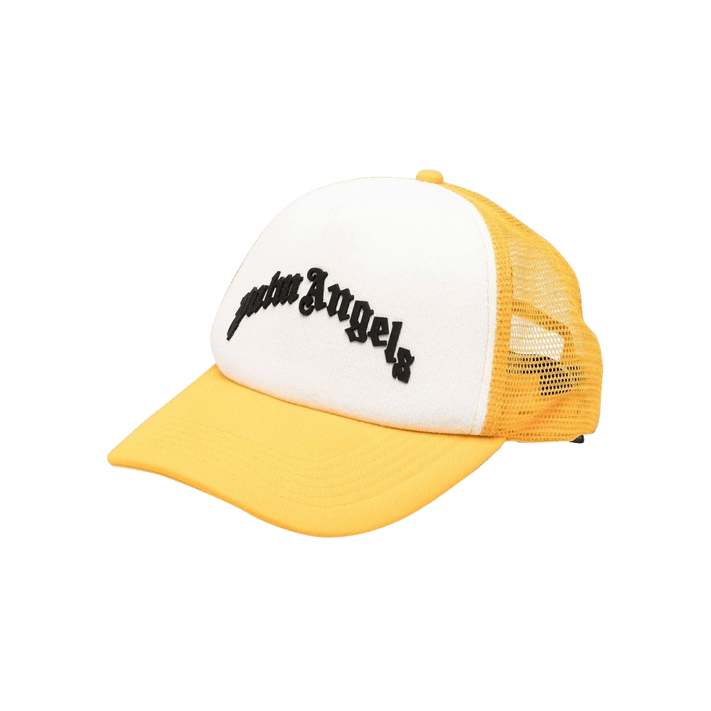 Buy Palm Angels Curved Logo Mesh Cap 'Ocher Yellow