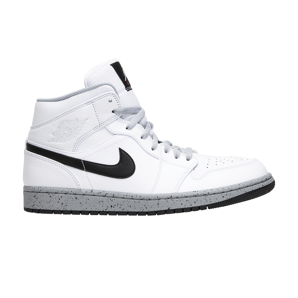 Air jordan 1 mid white cement top