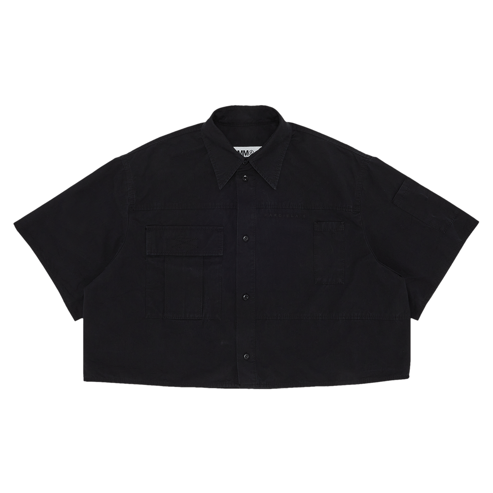 Buy MM6 Maison Margiela Cropped Denim Shirt 'Black' - S52DL0184