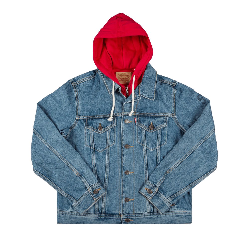 Supreme x Levi's Fleece Hood Trucker Jacket 'Blue'