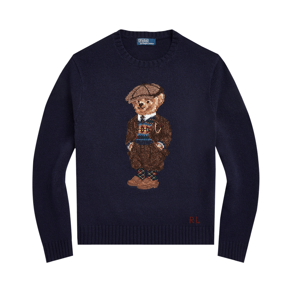 POLO RALPH LAUREN Wool Blend Knit Bear Sweater, Navy – OZNICO